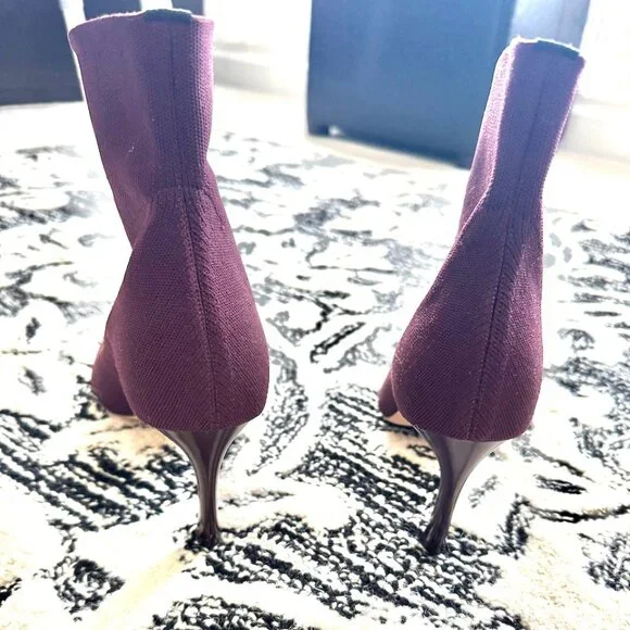 MM LaFleur Lana Stretch Boots Dark Red Burgundy Size 38, 7.5 or 8 Brand New Mint - Picture 4 of 6
